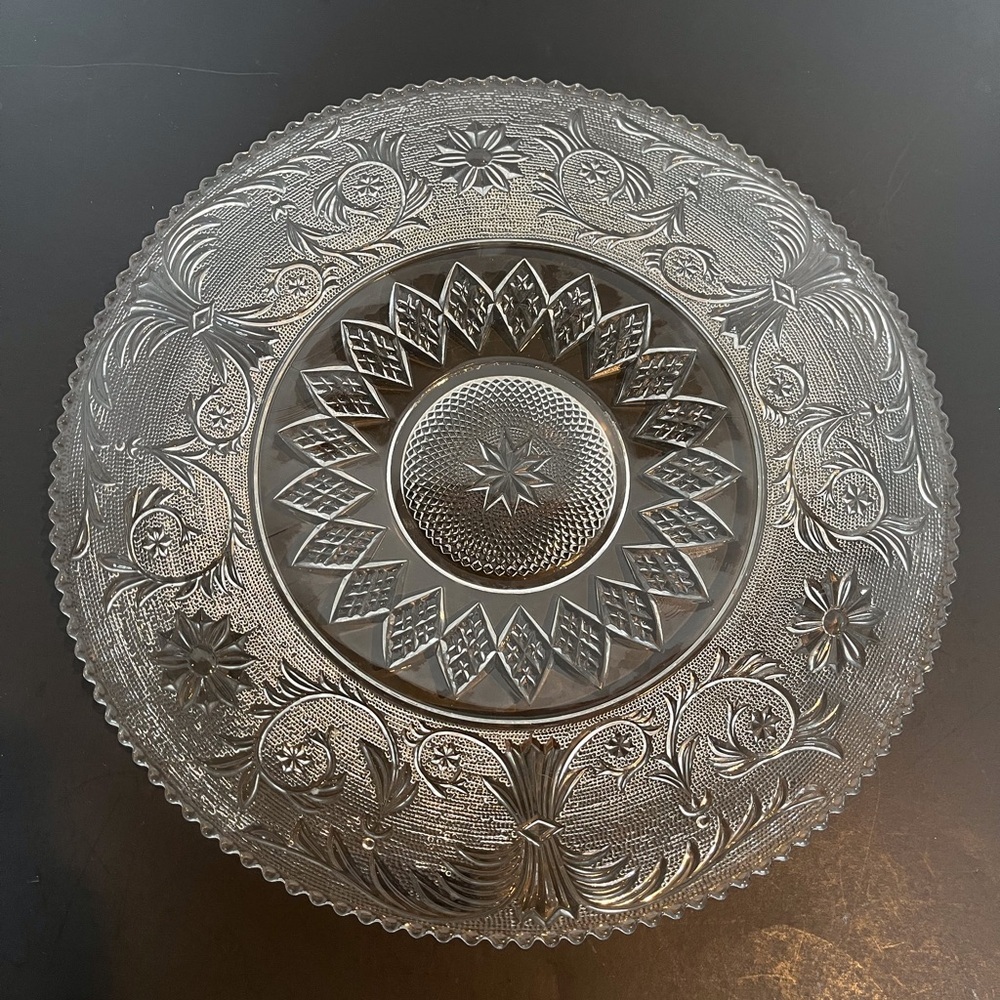 Elegant Clear Glass Duncan Miller “Sandwich” Pattern Service Plate